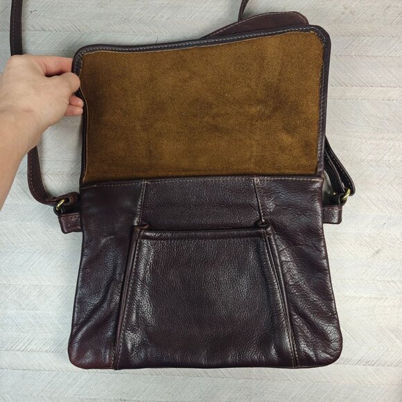 Vintage Elie Handbags Genuine Leather Brown Crossbody Bag USA Made - Picture 3 of 12